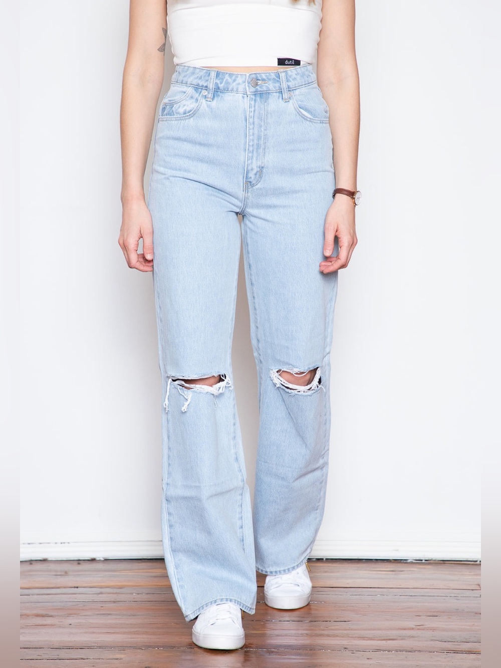 ROLLA'S ripped High rise Heidi jeans in light blue
